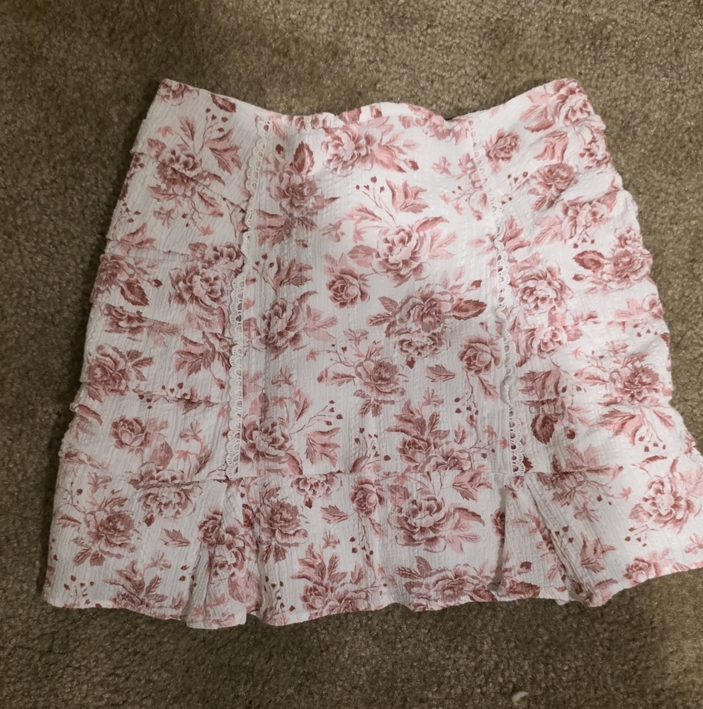 "Minipink" Floral Pink Skirt